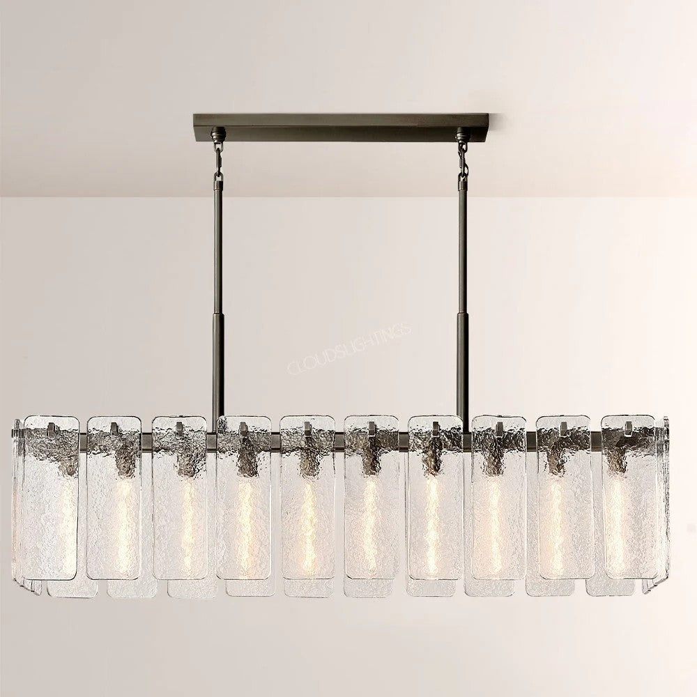 Casalle Glass Rectangular Chandelier 60"W