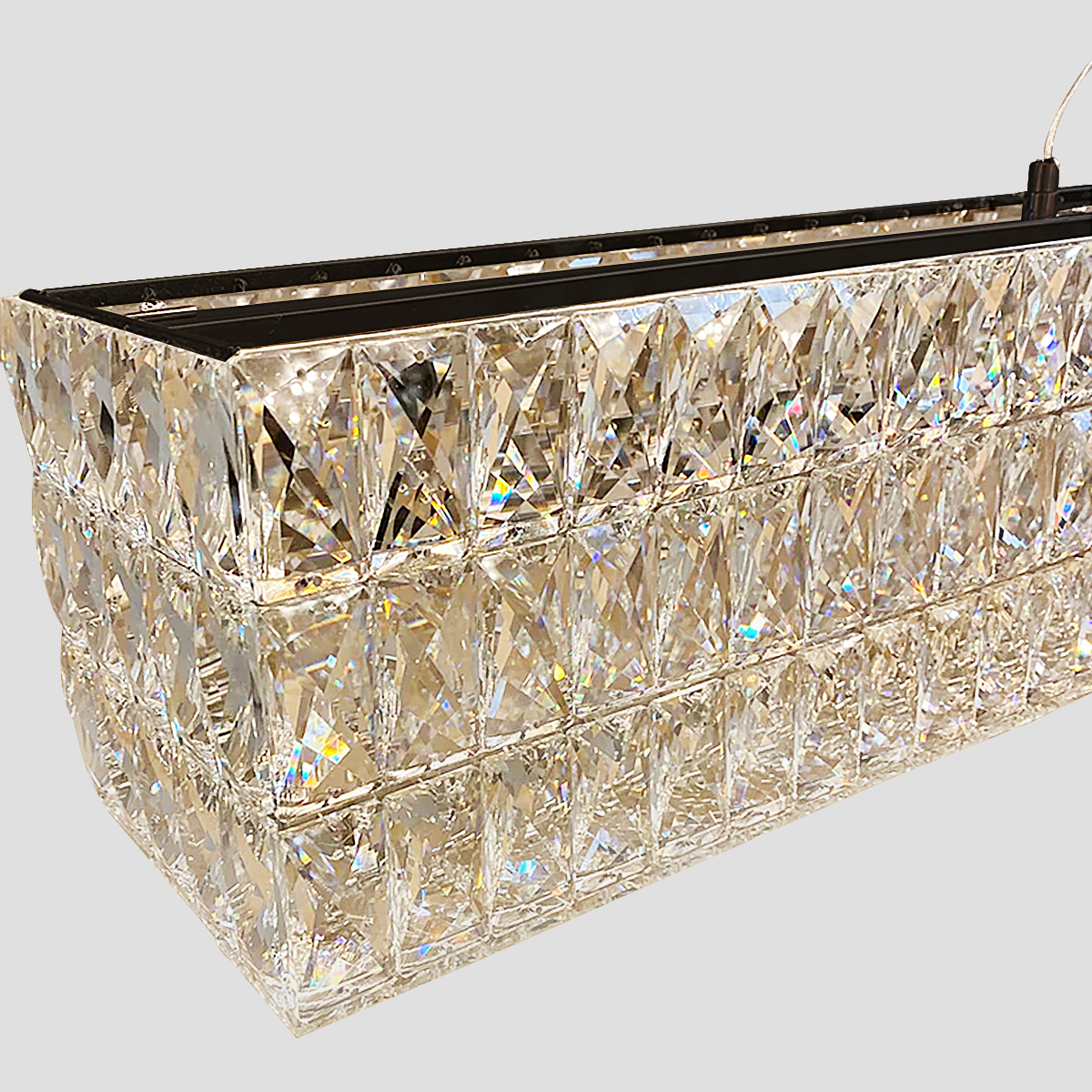 Massey Halo Rectangular Crystal Chandelier