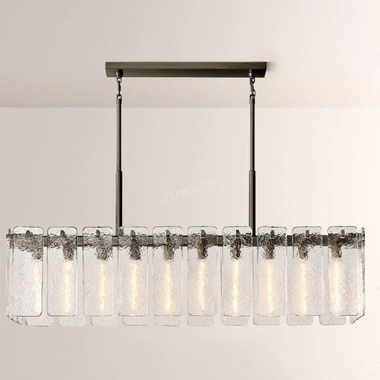 Casalle Glass Rectangular Chandelier 60"W