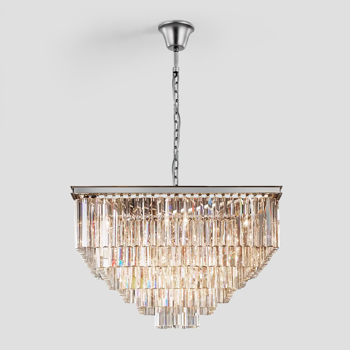 Beckett 5-Tier Crystal Square Chandelier