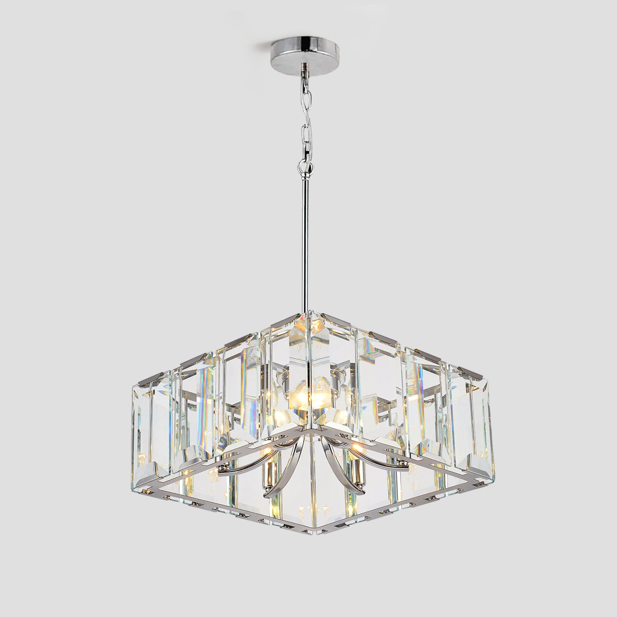 Malone Crystal Square Chandelier 24"