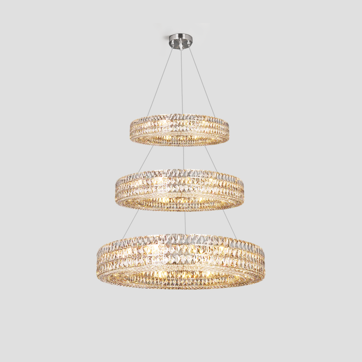 Massey Halo Crystal Multi-Tier Ring Chandelier