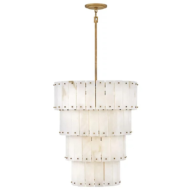 Simo Alabaster Round 4-Tier Chandelier 24"