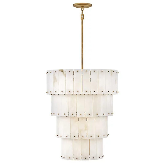 Simo Alabaster Round 4-Tier Chandelier 24"