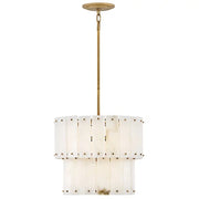 Simo Alabaster Round 2-Tier Chandelier D17.5"/D24"