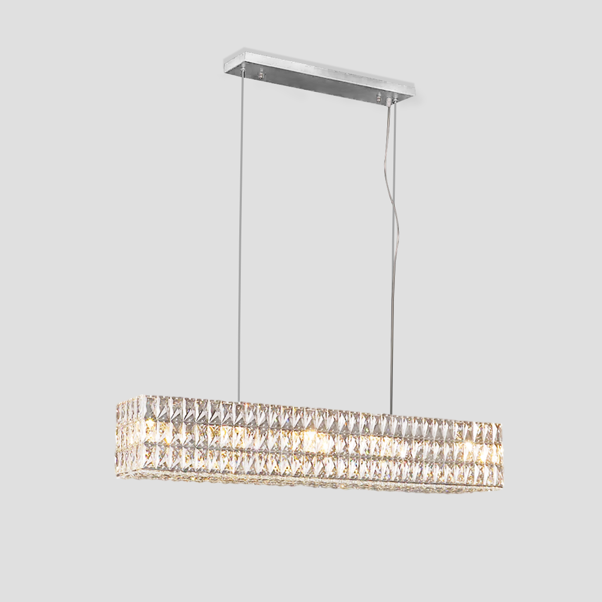 Massey Halo Rectangular Crystal Chandelier