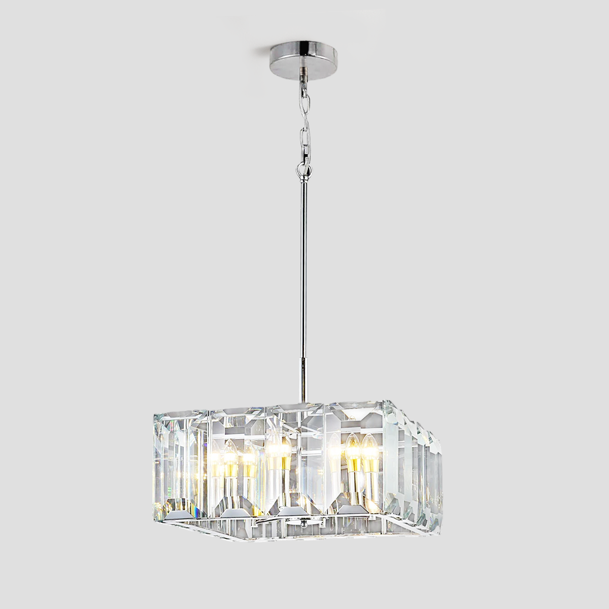 Malone Crystal Square Chandelier 24"