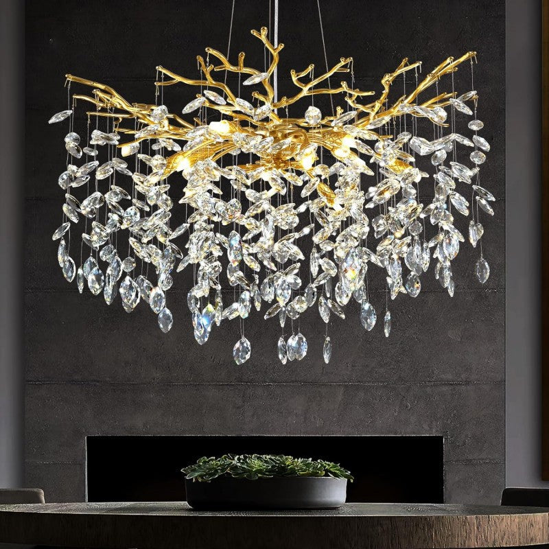 Modern Crystal Tree Branch Chandelier