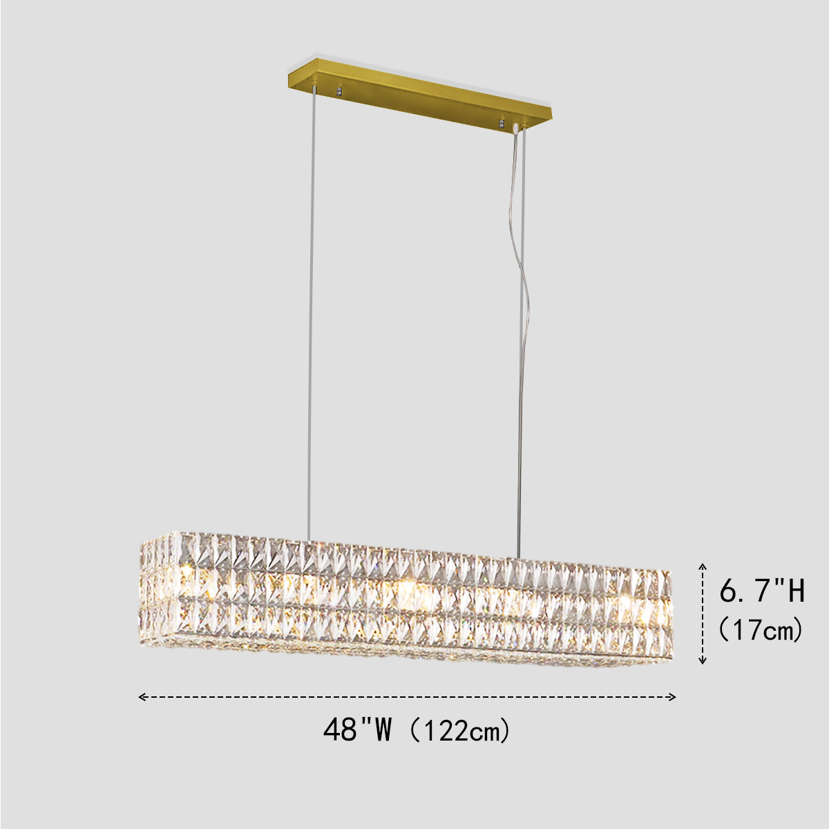 Massey Halo Rectangular Crystal Chandelier