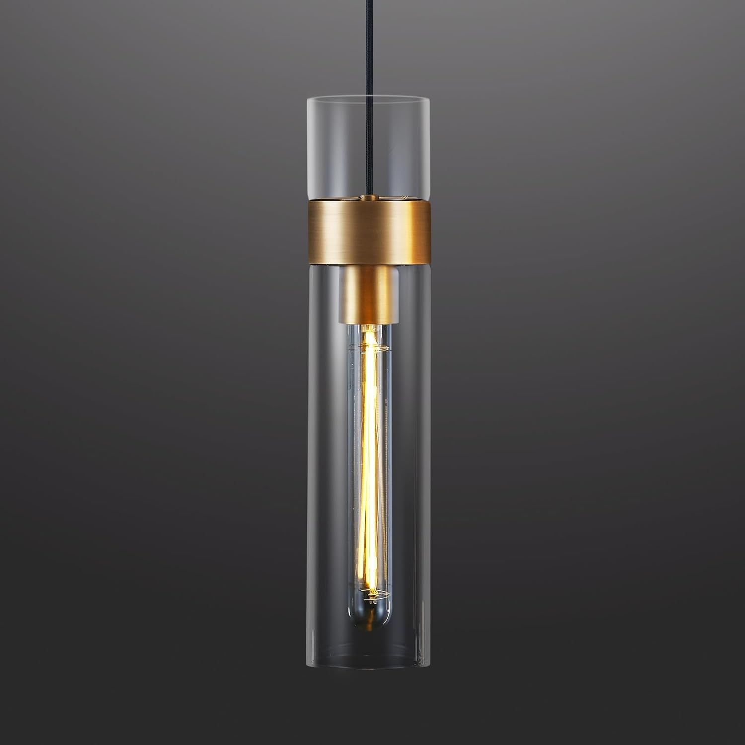 Glass Tube Brass Pendant Lights 1 Light/7 Lights