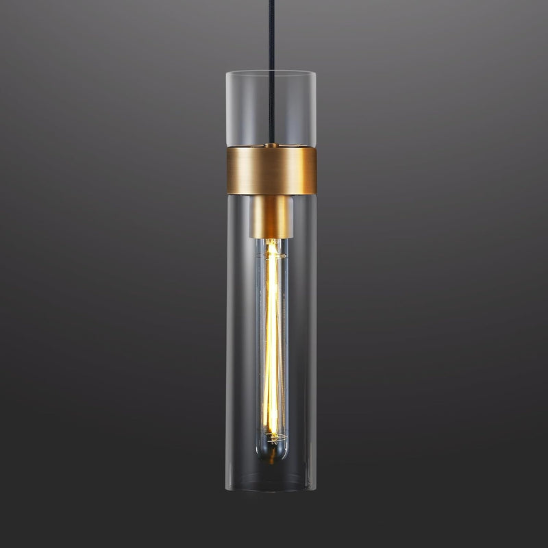 Load image into Gallery viewer, Glass Tube Brass Pendant Lights 1 Light/7 Lights
