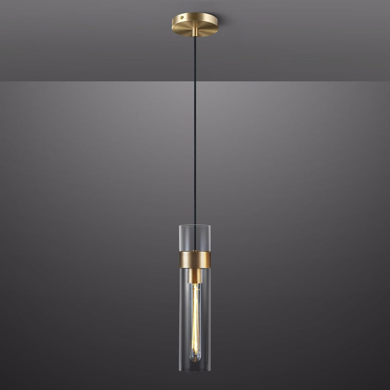 Load image into Gallery viewer, Glass Tube Brass Pendant Lights 1 Light/7 Lights
