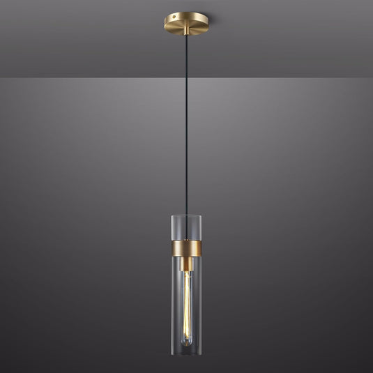 Glass Tube Brass Pendant Lights 1 Light/7 Lights