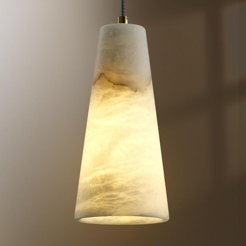 Load image into Gallery viewer, Conical Alabaster Marble Pendant
