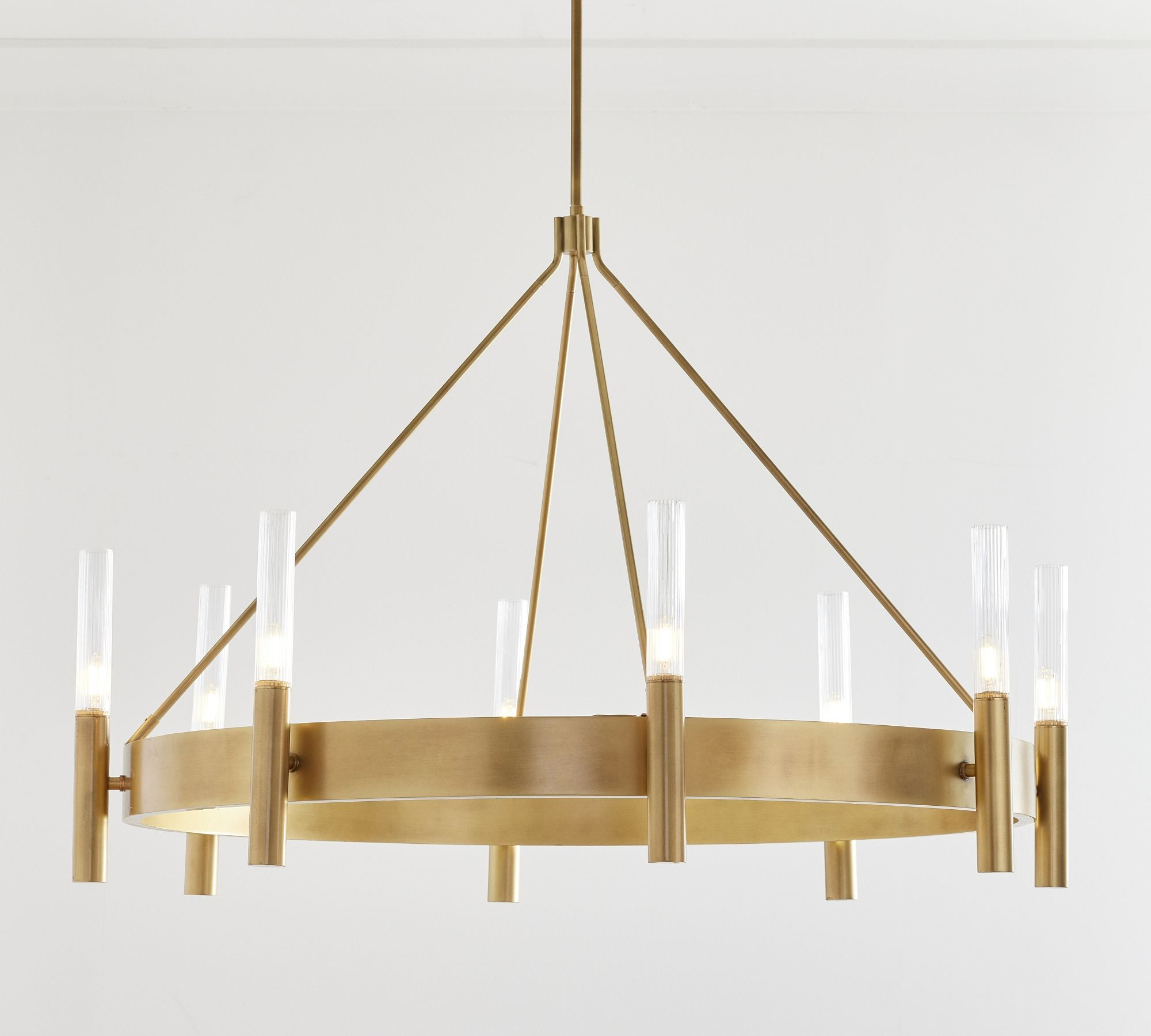 Modern Style 8-Light Chandelier -Brass 44"