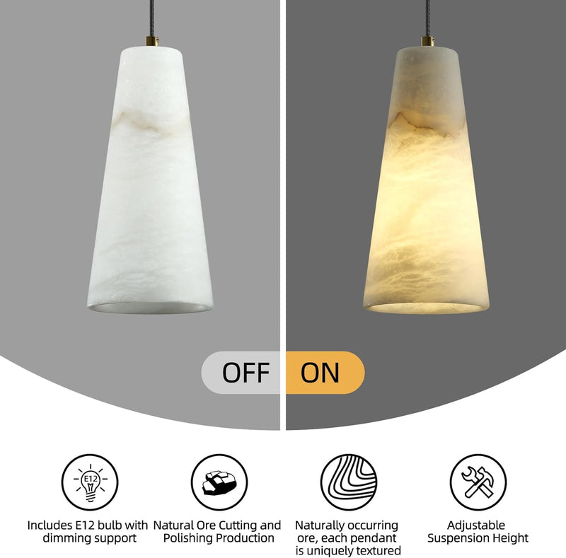 Load image into Gallery viewer, Conical Alabaster Marble Pendant
