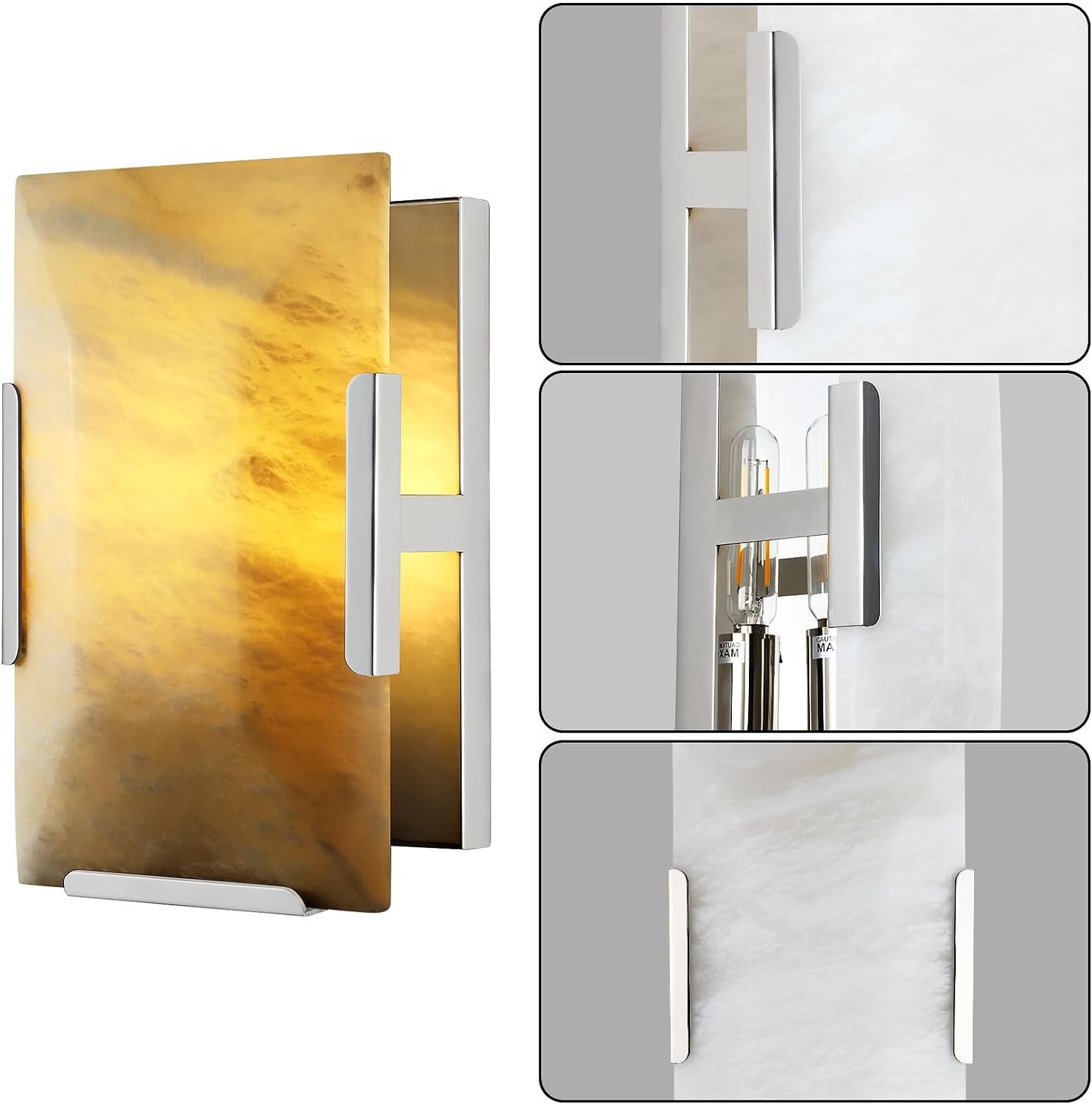 Square Marble Slice Wall Sconce 9.8"