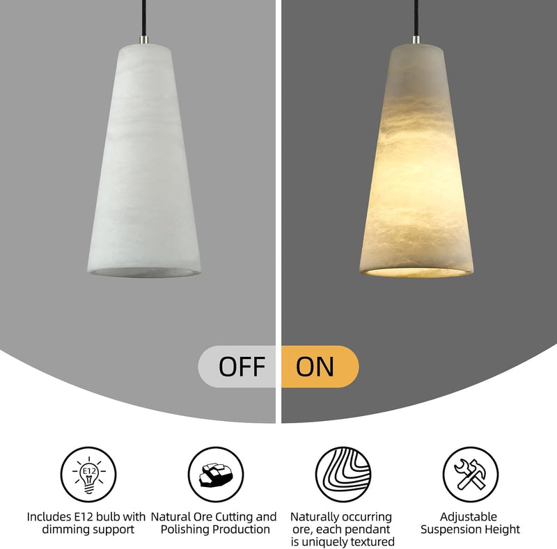 Load image into Gallery viewer, Conical Alabaster Marble Pendant
