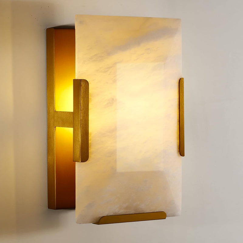 Load image into Gallery viewer, Square Marble Slice Wall Sconce 9.8&quot;
