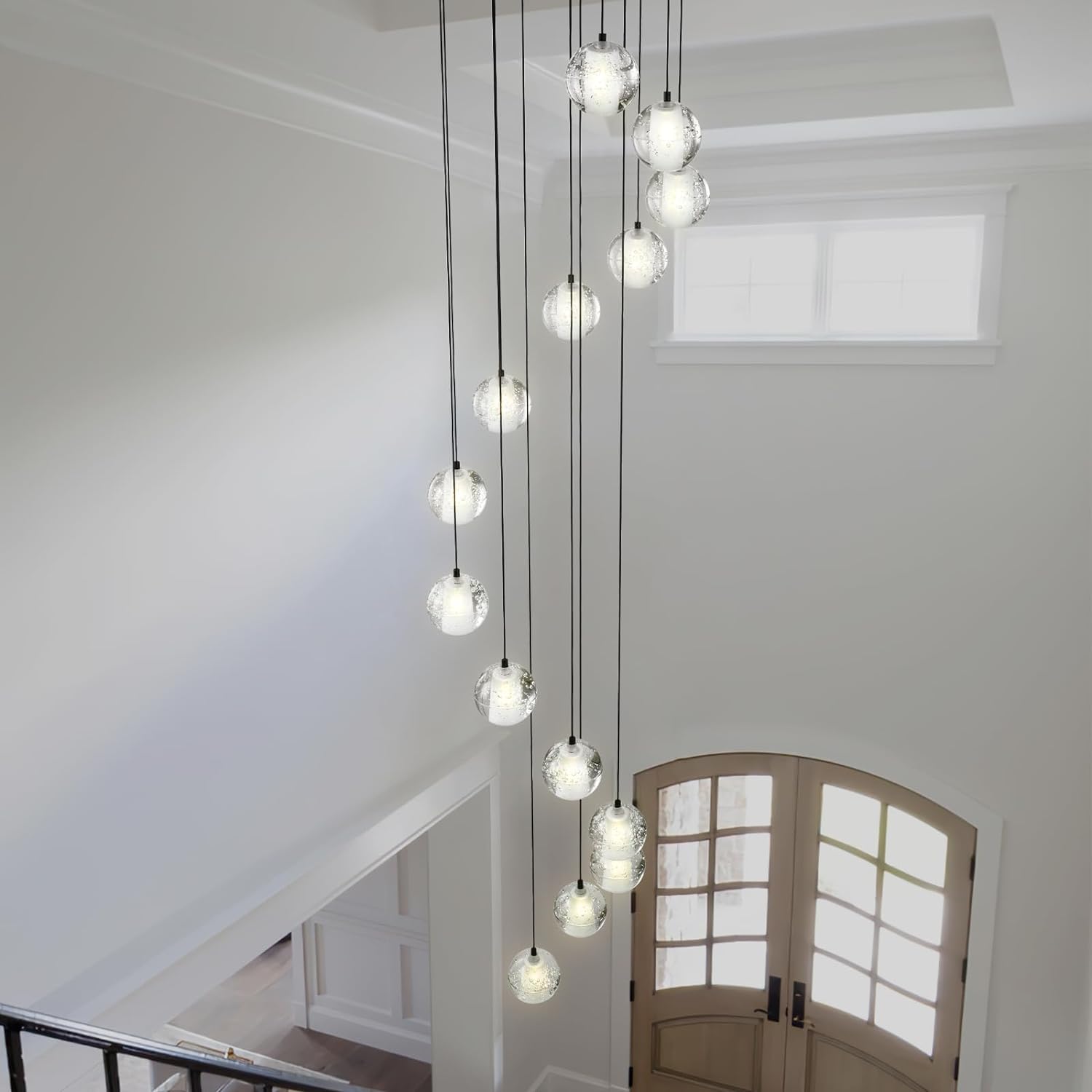 Pearl Ball 14-Light High Ceiling Chandelier