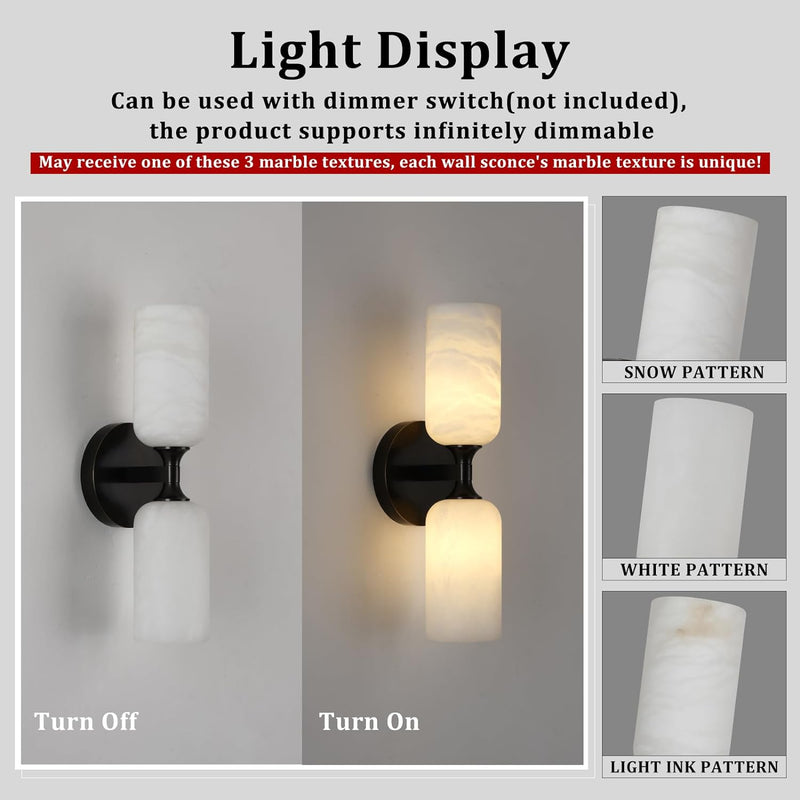 Load image into Gallery viewer, Alabaster 2 heads Wall Sconce for All Scene 13.9&quot;
