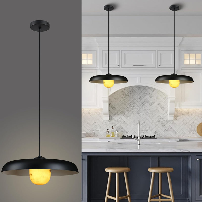 Load image into Gallery viewer, Alabaster Marble Black Lampshade Pendant Lights for All Rooms
