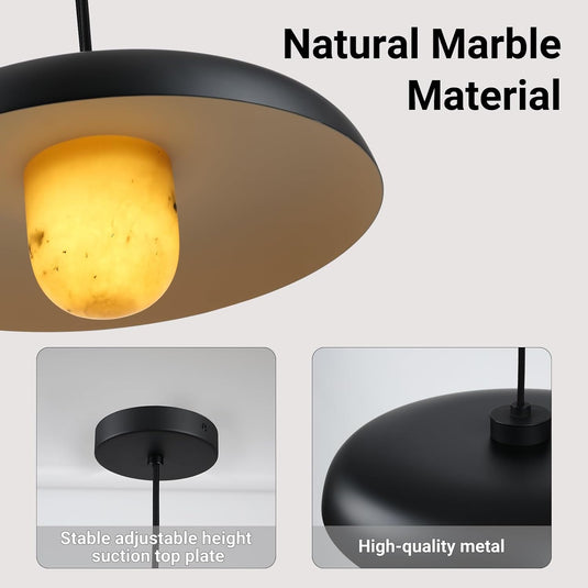 Alabaster Marble Black Lampshade Pendant Lights for All Rooms