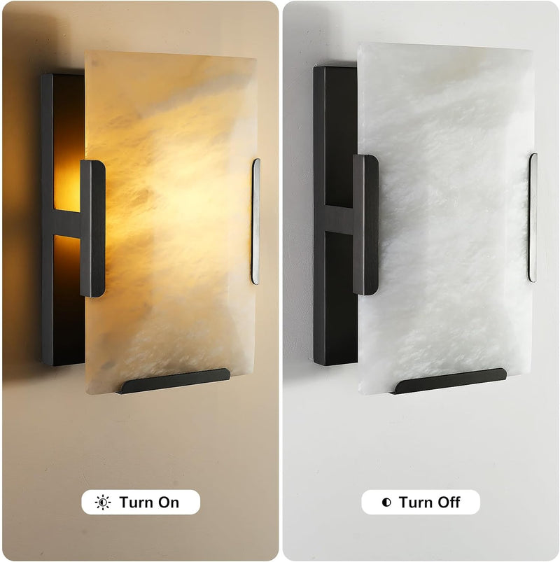 Load image into Gallery viewer, Square Marble Slice Wall Sconce 9.8&quot;
