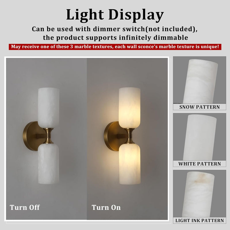 Load image into Gallery viewer, Alabaster 2 heads Wall Sconce for All Scene 13.9&quot;
