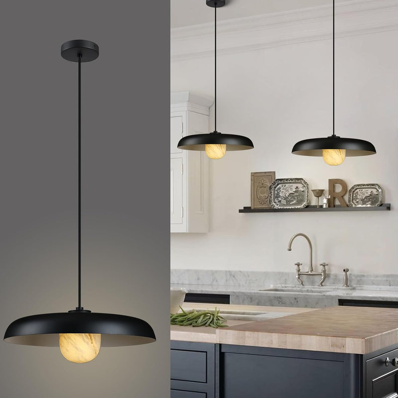 Load image into Gallery viewer, Alabaster Marble Black Lampshade Pendant Lights for All Rooms
