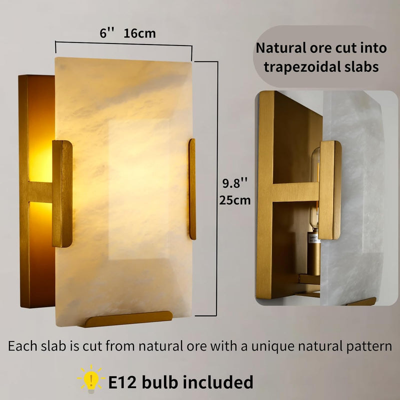 Load image into Gallery viewer, Square Marble Slice Wall Sconce 9.8&quot;
