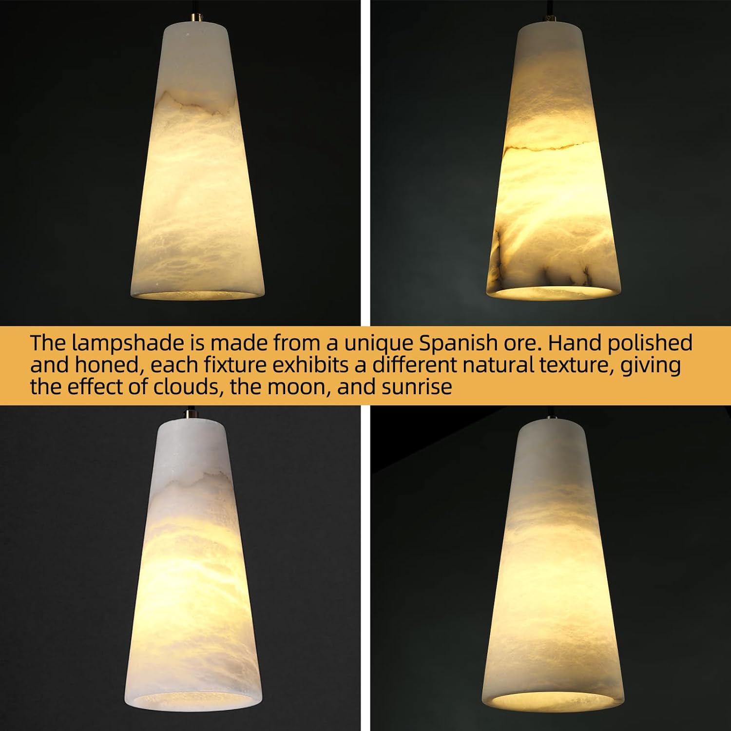 Conical Alabaster Marble Pendant