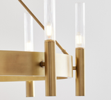 Modern Style 8-Light Chandelier -Brass 44"