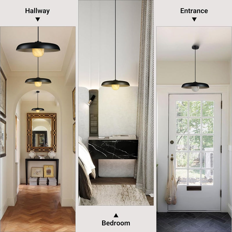 Load image into Gallery viewer, Alabaster Marble Black Lampshade Pendant Lights for All Rooms
