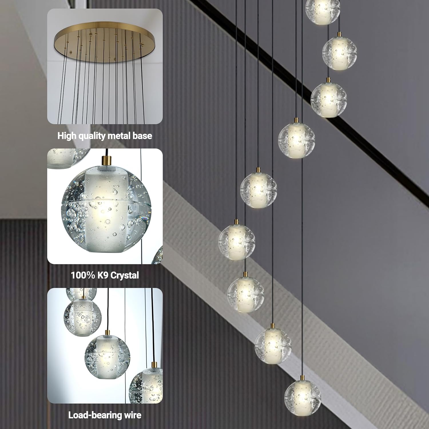 Pearl Ball 14-Light High Ceiling Chandelier