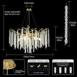 Snow Tree Branch Crystal Gold Chandeliers for All Rooms 30''