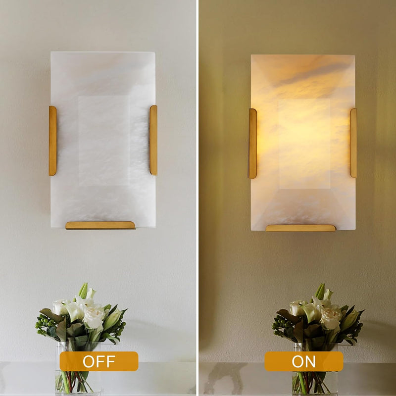 Load image into Gallery viewer, Square Marble Slice Wall Sconce 9.8&quot;
