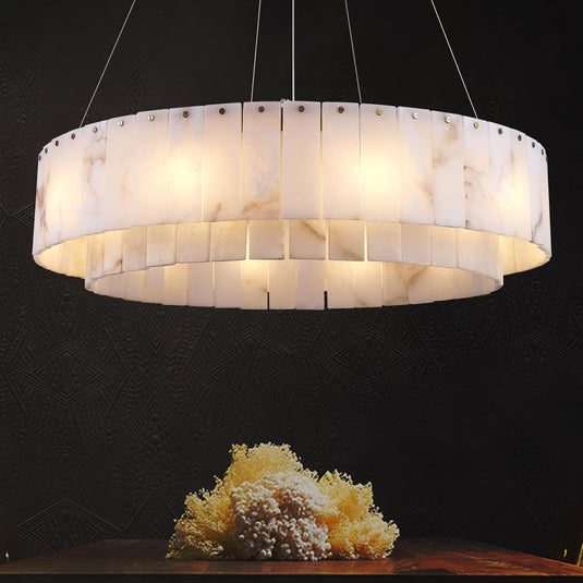 Sawyer Alabaster Round/Rectangle Chandelier