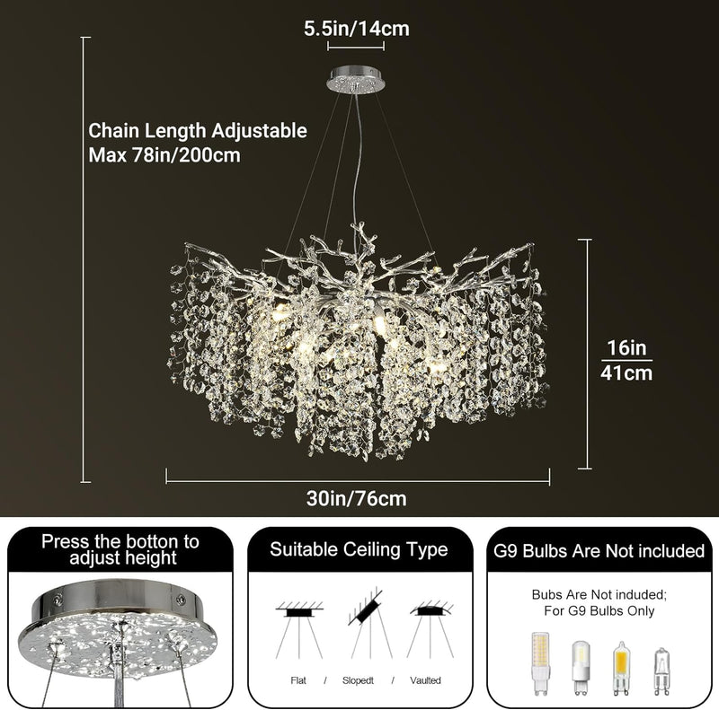 Load image into Gallery viewer, Snow Tree Branch Crystal Chandelier for All Rooms 30&quot; 40&quot; 55&quot;
