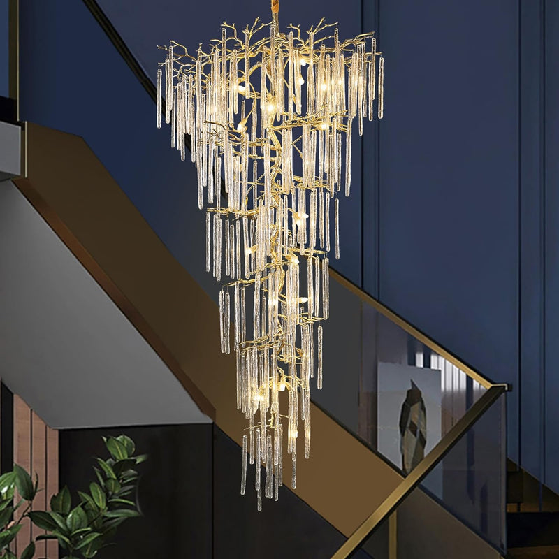 Load image into Gallery viewer, Ice Strip Modern Crystal Tree Branch Staircase Chandelier 95&quot;
