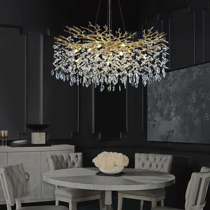 Load image into Gallery viewer, Ice Eye Modern Crystal Tree Branch Round Chandelier for All Rooms 30&quot; 40&quot; 48&quot;
