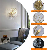 Snow Tree Branch Crystal Gold/Silver Wall Sconce