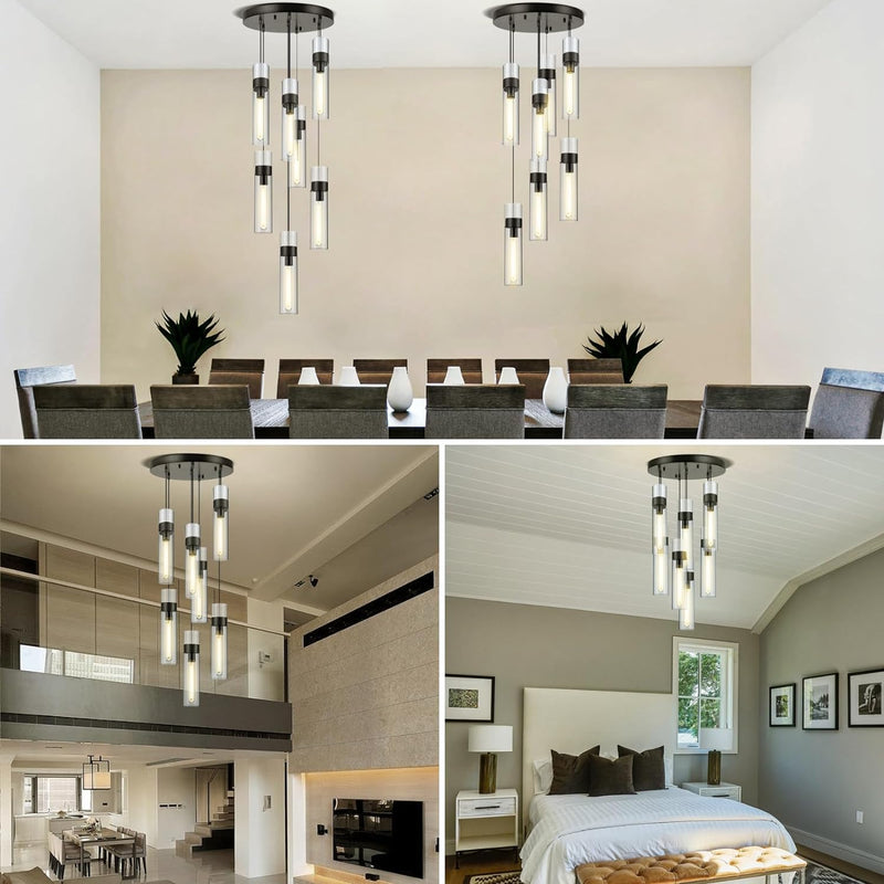 Load image into Gallery viewer, Glass Tube Brass Pendant Lights 1 Light/7 Lights
