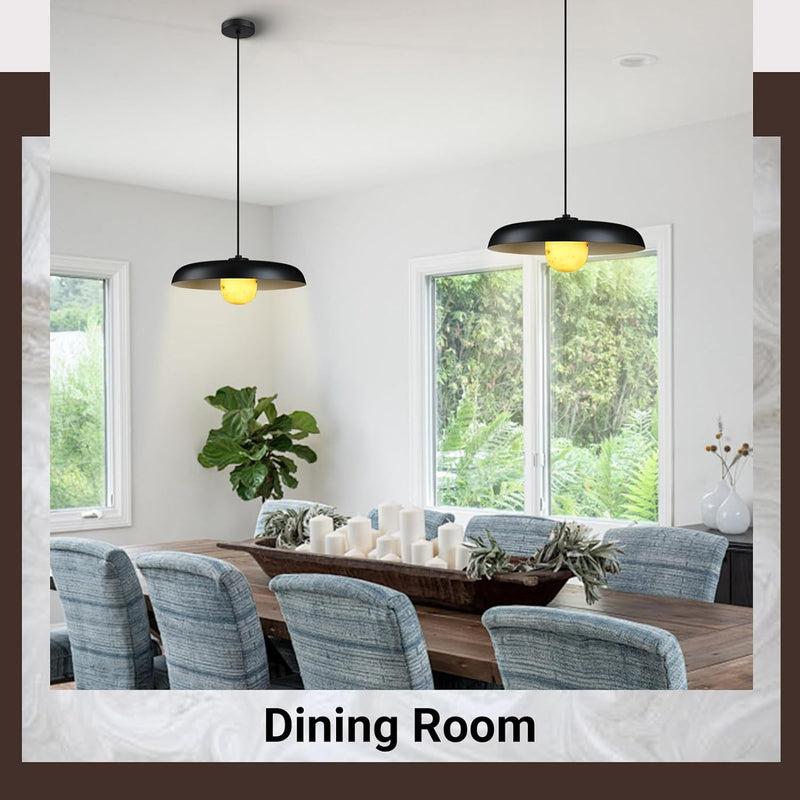 Load image into Gallery viewer, Alabaster Marble Black Lampshade Pendant Lights for All Rooms
