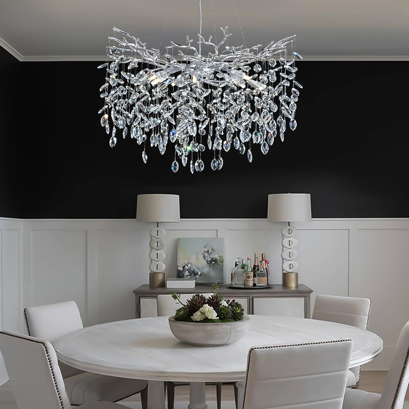 Load image into Gallery viewer, Ice Eye Modern Crystal Tree Branch Round Chandelier for All Rooms 30&quot; 40&quot; 48&quot;
