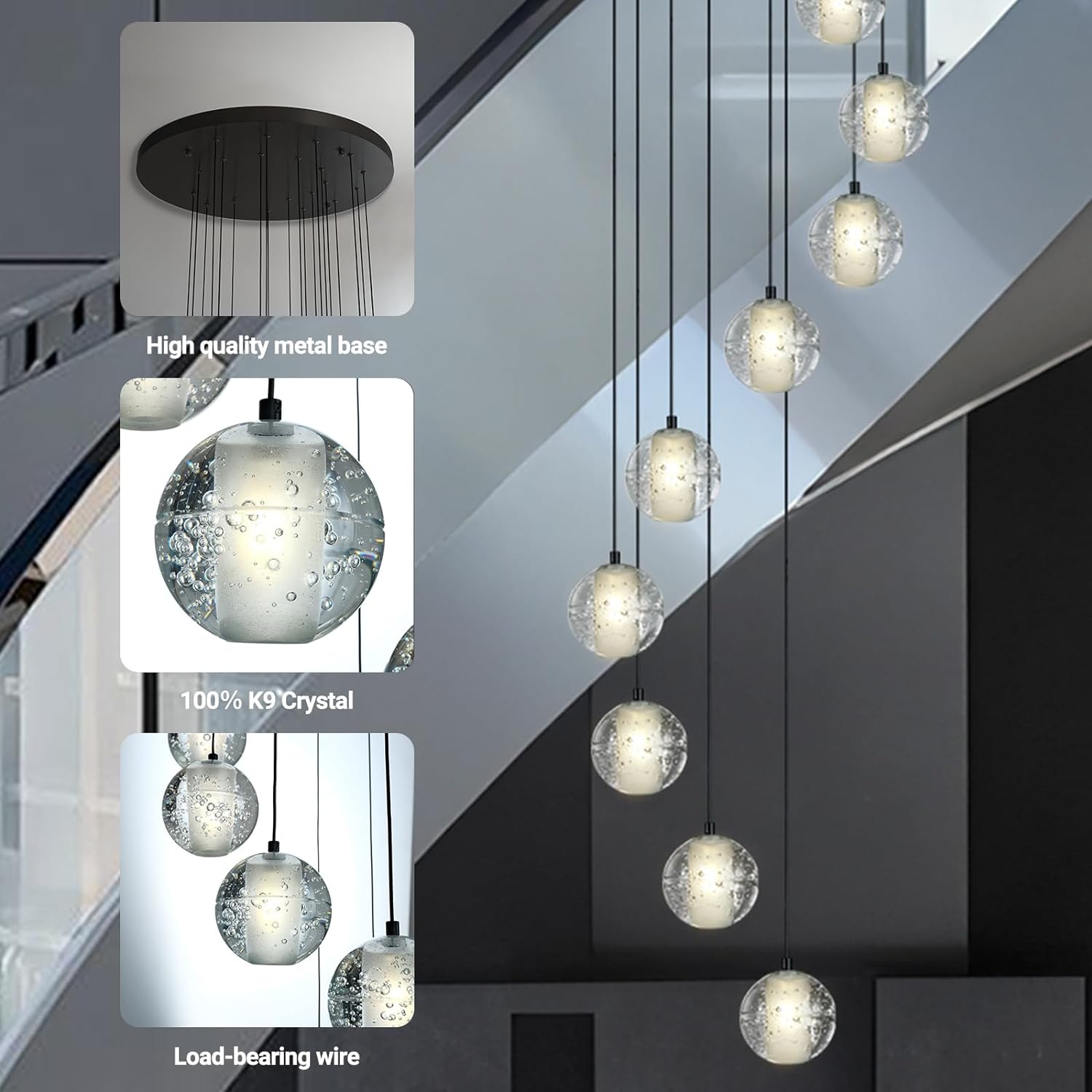 Pearl Ball 14-Light High Ceiling Chandelier