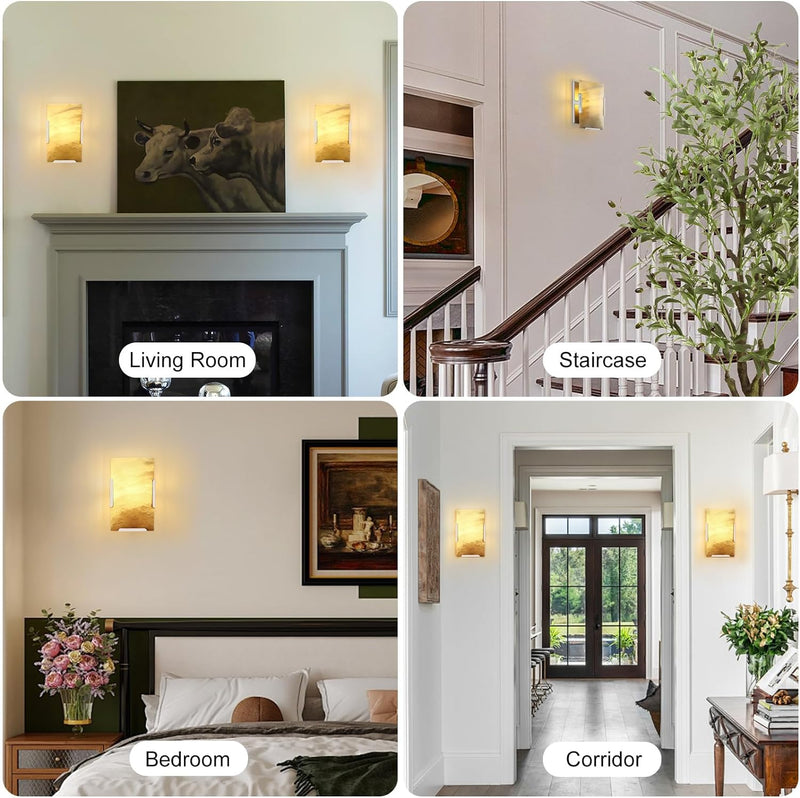 Load image into Gallery viewer, Square Marble Slice Wall Sconce 9.8&quot;
