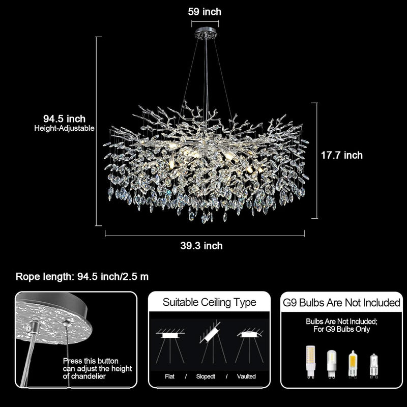 Load image into Gallery viewer, Ice Eye Modern Crystal Tree Branch Round Chandelier for All Rooms 30&quot; 40&quot; 48&quot;
