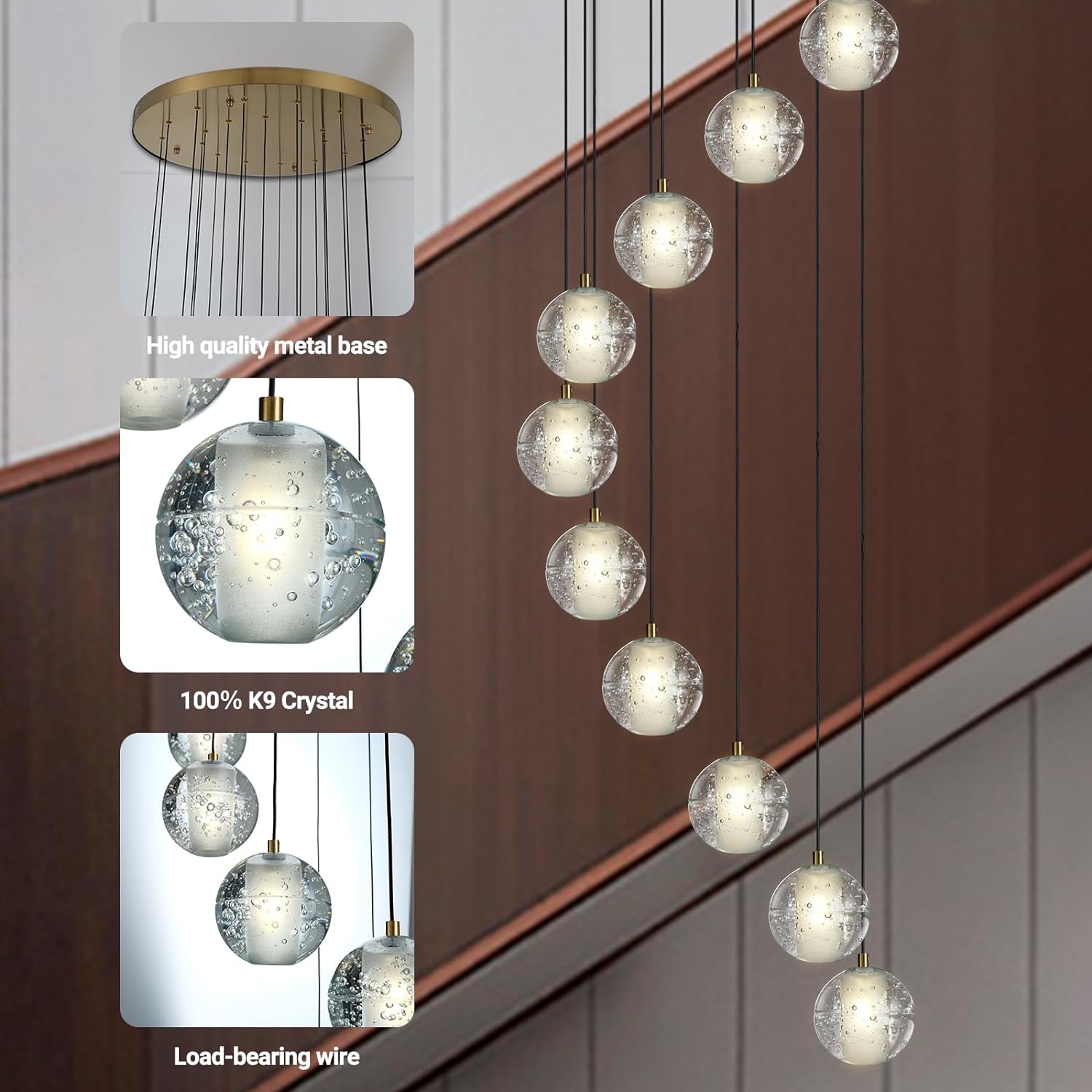 Pearl Ball 14-Light High Ceiling Chandelier