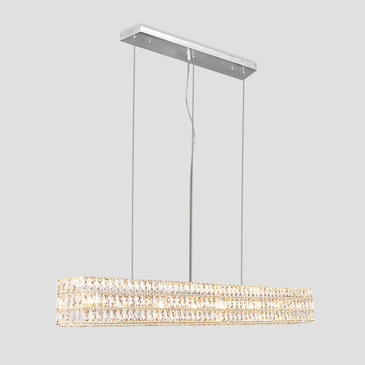 Massey Halo Rectangular Crystal Chandelier